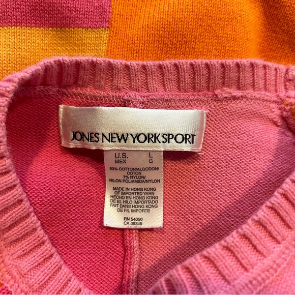 Jones New York Sports Womens Sweater‎ Size L Stratch Colorblock - Picture 4 of 4